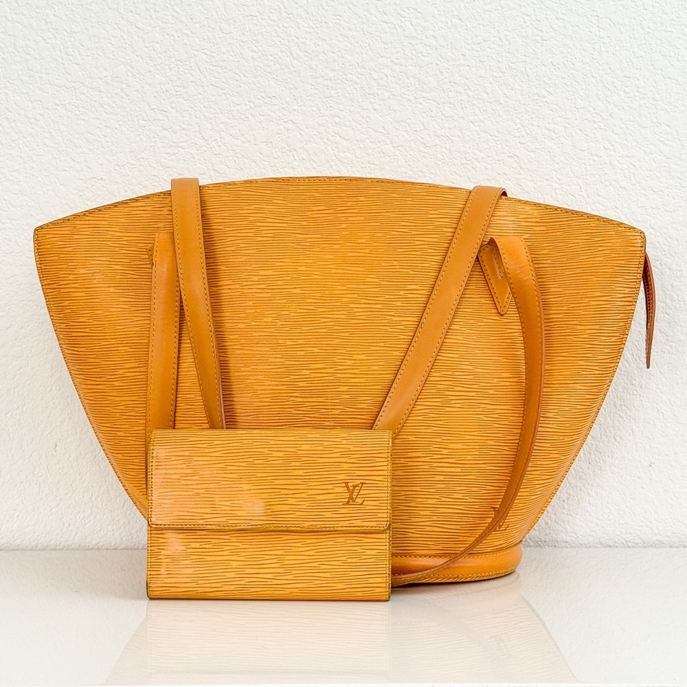 Louis Vuitton Yellow Epi Saint Jacques GM + Wallet